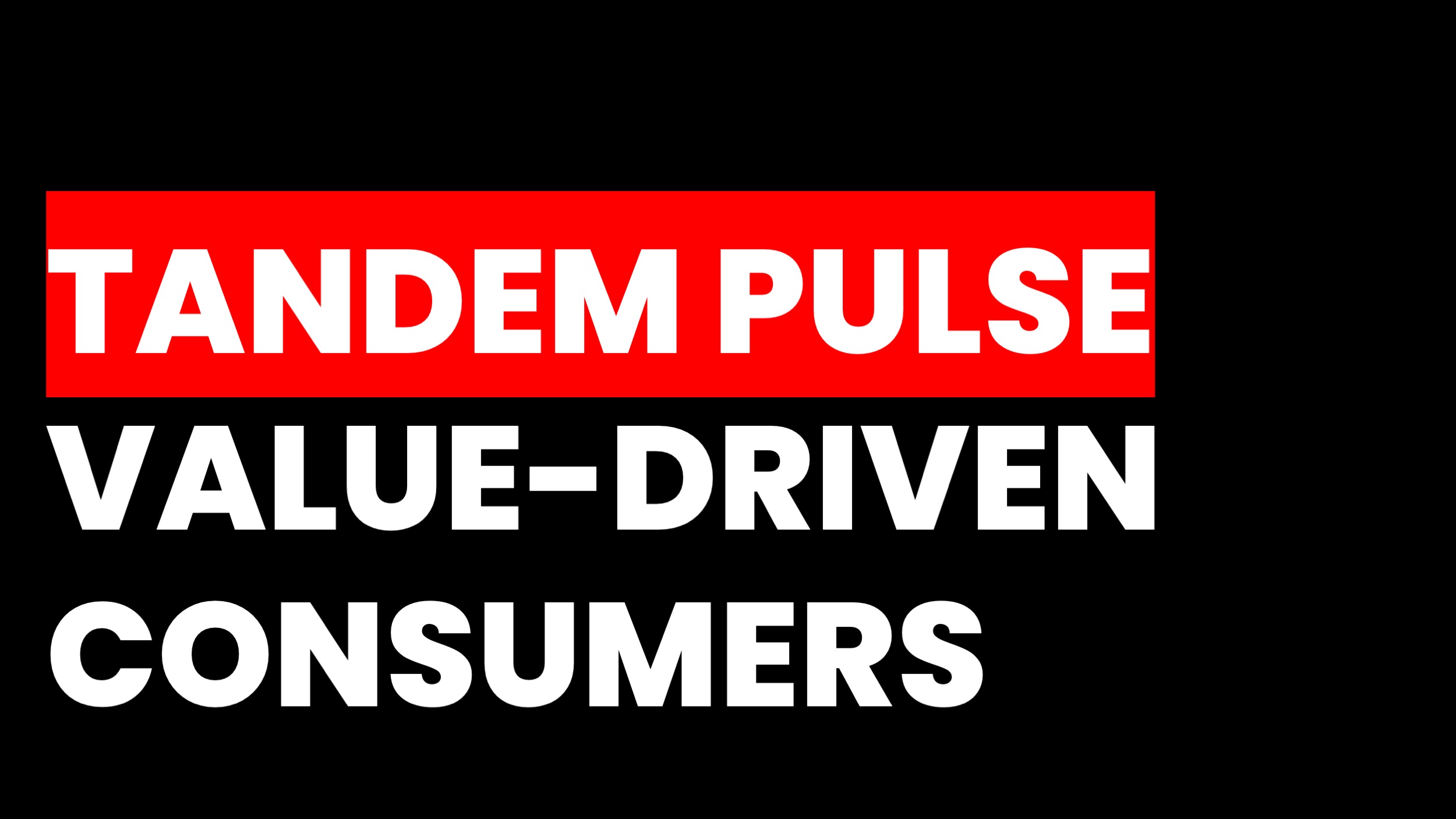 TANDEM PULSE THE VALUE-DRIVEN CONSUMER