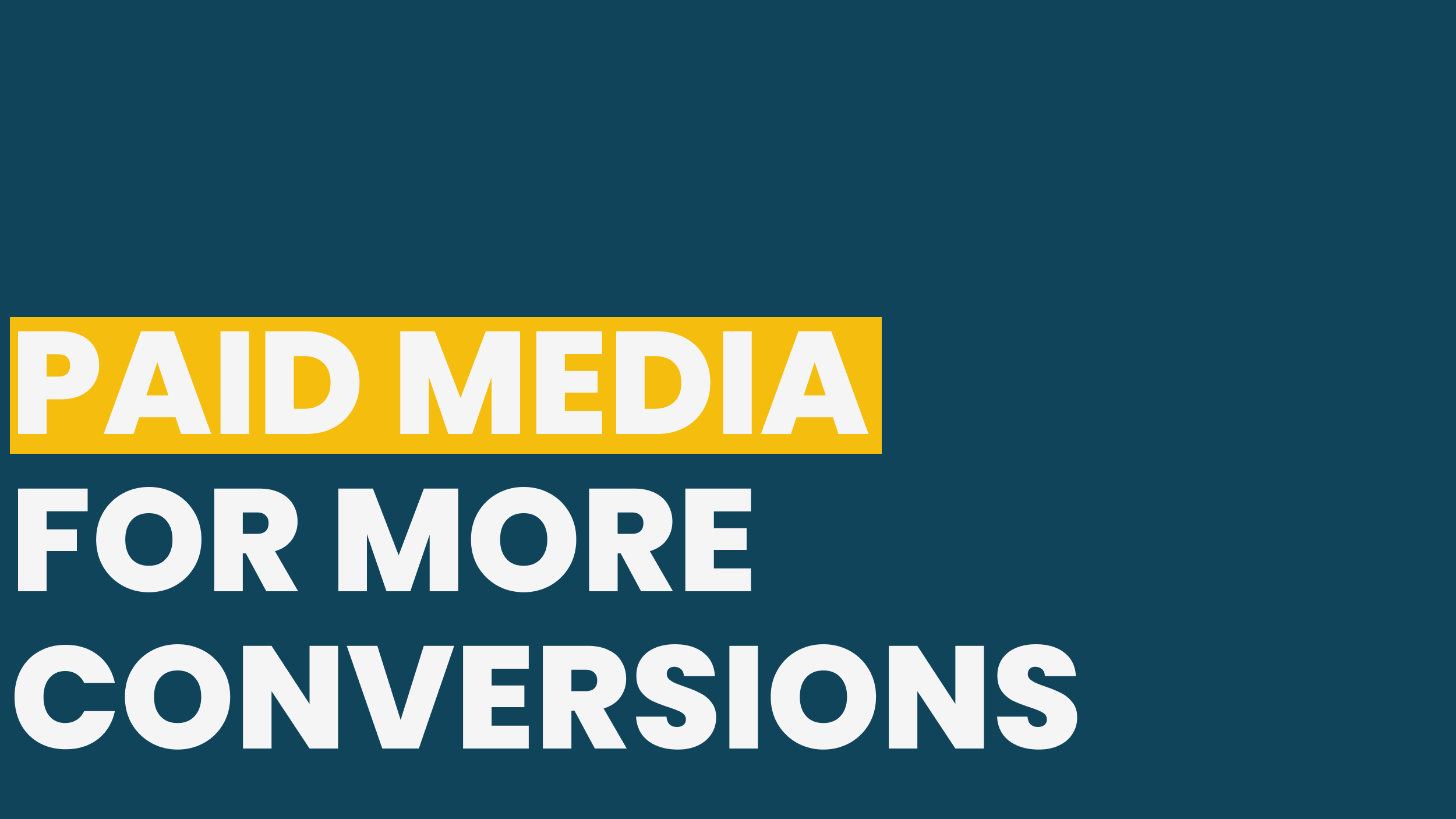 PAID MEDIA FOR MORE CONVERSIONS